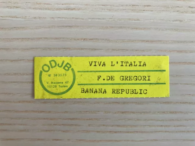 Francesco De Gregori _ Viva L'Italia / Banana Republic _ Sticker Juke Box 1979