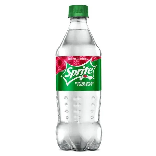 Sprite Limited Edition Winter Spiced Cranberry 20oz Two (2) Bottles New For 2022