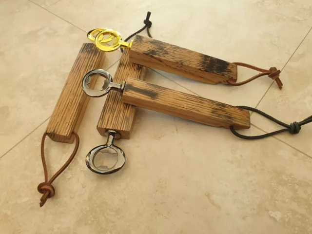 Oak Loch Lomond Whisky Barrel Stave bottle opener leather hanger handmade Gift