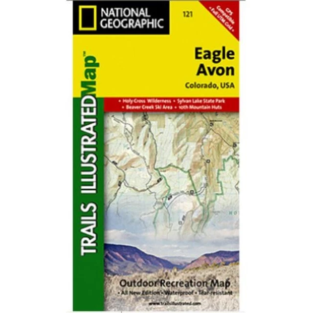 National Geographic Trails Illustrated Colorado Eagle / Avon Topo Trail Map 121