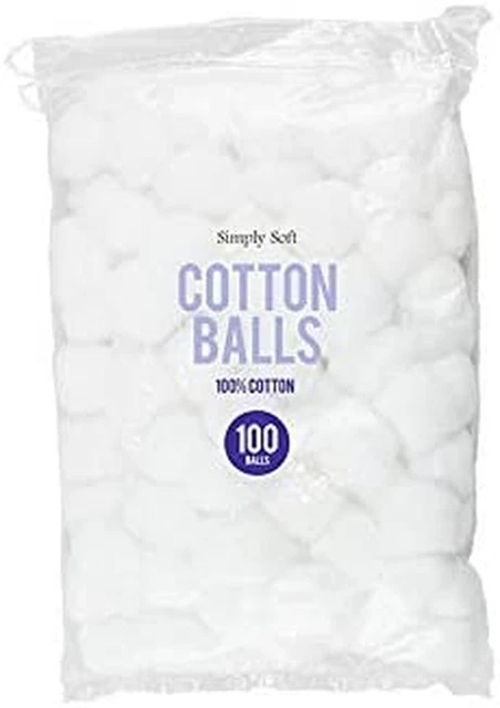 Simply Soft Cotton Wool Balls Absorbent 100 Pack