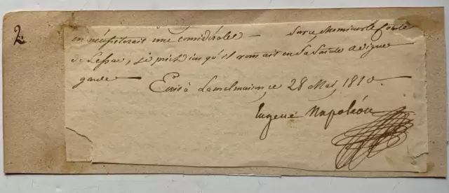 Eugène de Beauharnais ( 1781 - 1824 ) orig. Autograph - Stifsohn  Napoleons I.