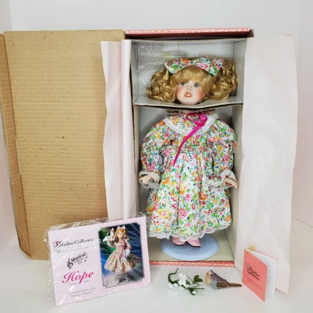 Paradise Galleries Musical Collector Hope Porcelain Doll By Cindy Shafer