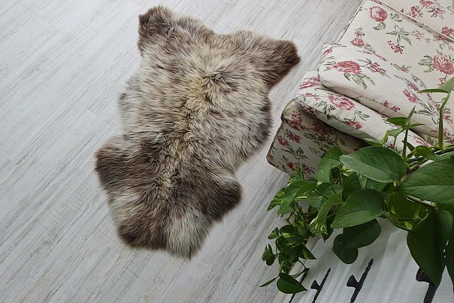 Alfombra de piel de oveja real manta de piel de oveja genuina decoración de sala de caza cuero Jacob