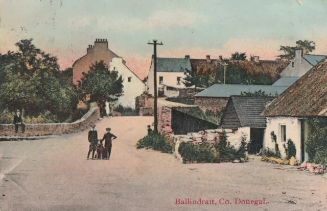 a irish donegal ballindrait village eire old antique postcard ireland collecting