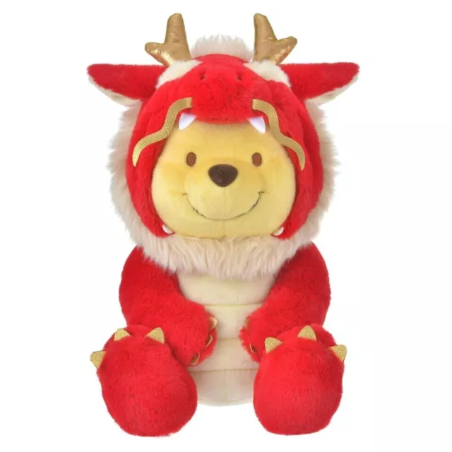 DISNEY STORE JAPAN 2024 New Year Winnie Pooh Red Dragon Plush Medium