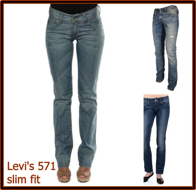 LEVIS JEANS levi's da donna bassa dritta slim fit w26 w27 w28 w29 EUR 44,99 - PicClick IT