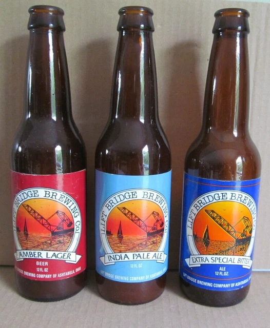3-90'S Era  Liftbridge Brew Ashtabula Ohio  Micro Craft Beer Label Bottles Lot 3