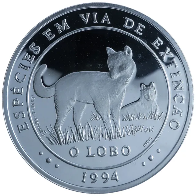 1994 Portugal 1000 Escudos The Wolf Ibero American Serie Rare Silver Proof Z1442