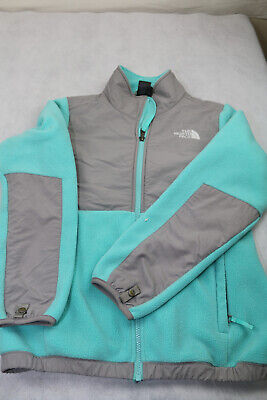 The North Face Girls Fleece Two Color Jacket - Aqua / Gray - Size L (14 /16 )