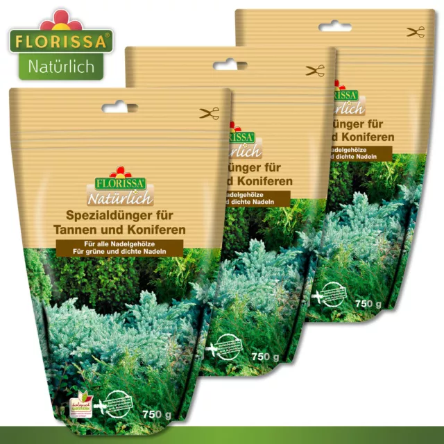 Florissa 3x 750G Especial para Abetos Y Koniferen Natural Fertilizante