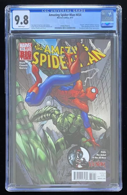 Amazing Spider-Man #654 CGC 9.8 (2011) Flash Thompson Becomes Venom WHITE pages