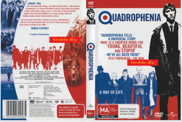 QUADROPHENIA DVD NEW 1960's Mods & Rockers  Motor cycles & Scooters