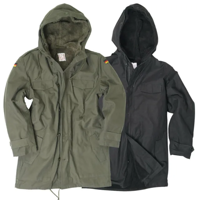 BW Bundeswehr Parka mit Futter und Kapuze Gr 46-64 oliv oder schwarz Armee Jacke