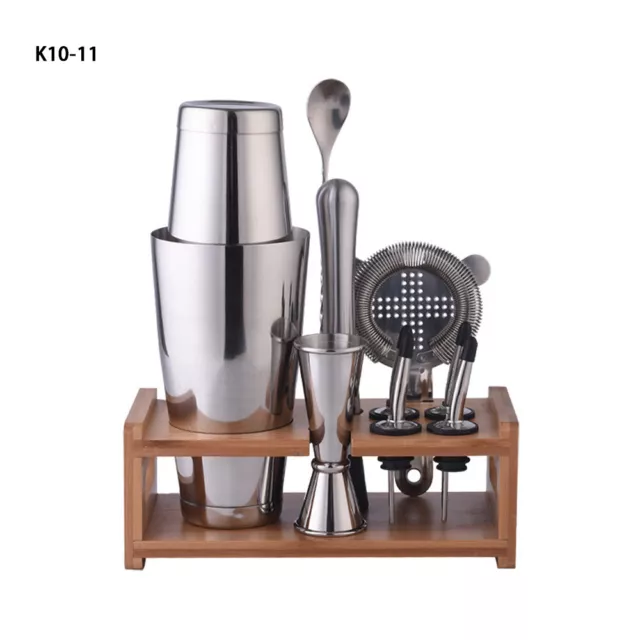 Stainless Steel Cocktail Glass Boston Shaker Mixer Drink Bartender Bar Set Kit