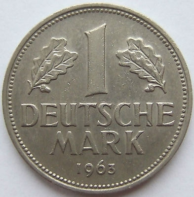 Pièce de Monnaie Rfa 1 Deutsche Mark 1963 G En Extremely fine
