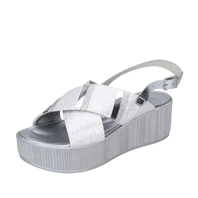 Chaussures pour Femmes CINZIA SOFT 35 Ue Sandales Argenté Cuir BD370-35