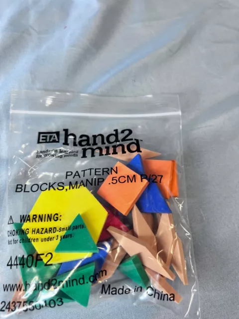 Hand2mind 4440F2 Multicolored Manipulative Mathematics Foam Pattern Blocks