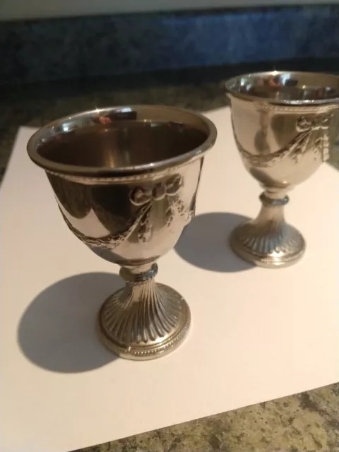Vintage Corbell & Co Silver-Plated Cordial Mini Goblets ~ Set of 2
