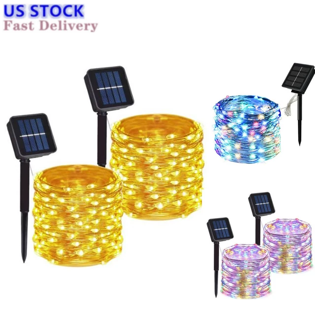 100-200 LED Solar Fairy String Light Copper Wire Outdoor Waterproof Garden Decor