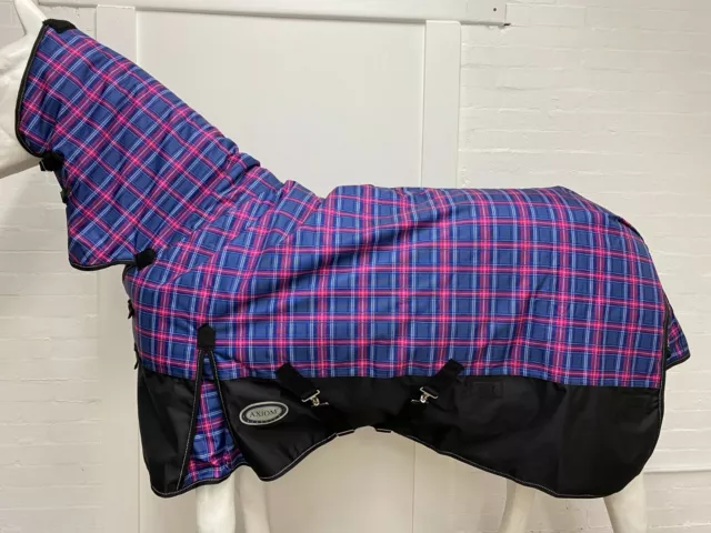 AXIOM 1800D BALLISTIC RED TARTAN/BLACK 220g HORSE COMBO RUG - 6' 9