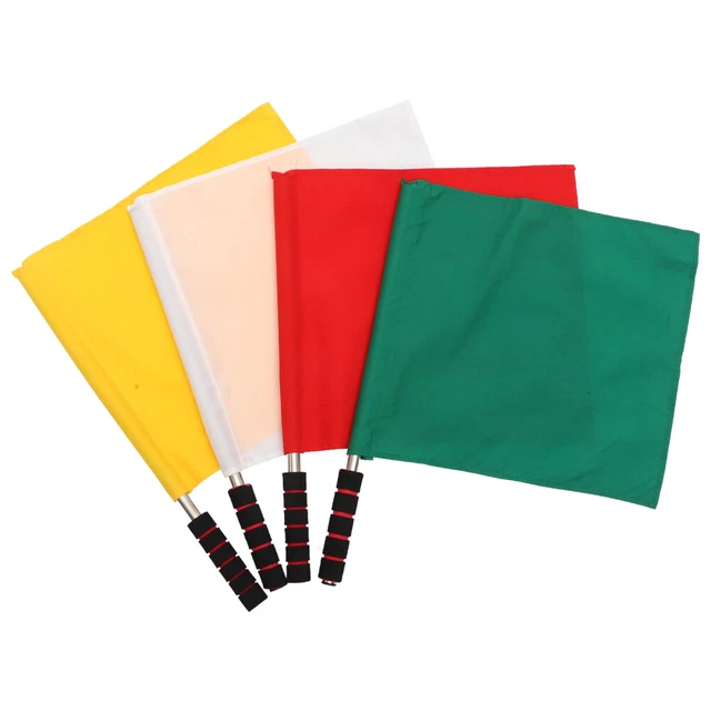 Poliéster Bandera de Árbitro Fútbol Con Banderas Rojas Portátil Coche de Carreras