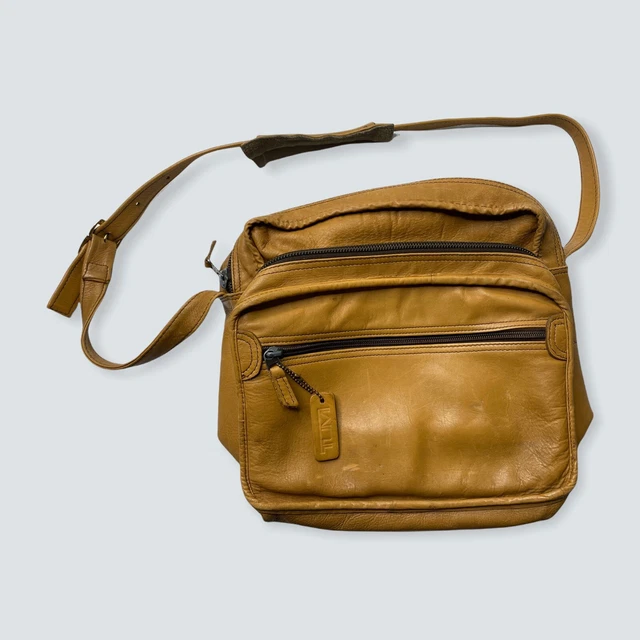 Vintage Tumi Leather Bag Made In Columbia Carry On Messenger Tote Travel