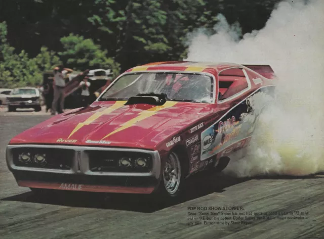 1972 Dodge Charger Vintage Magazine Article Ad Gene Snow Revell Funny Car Hemi
