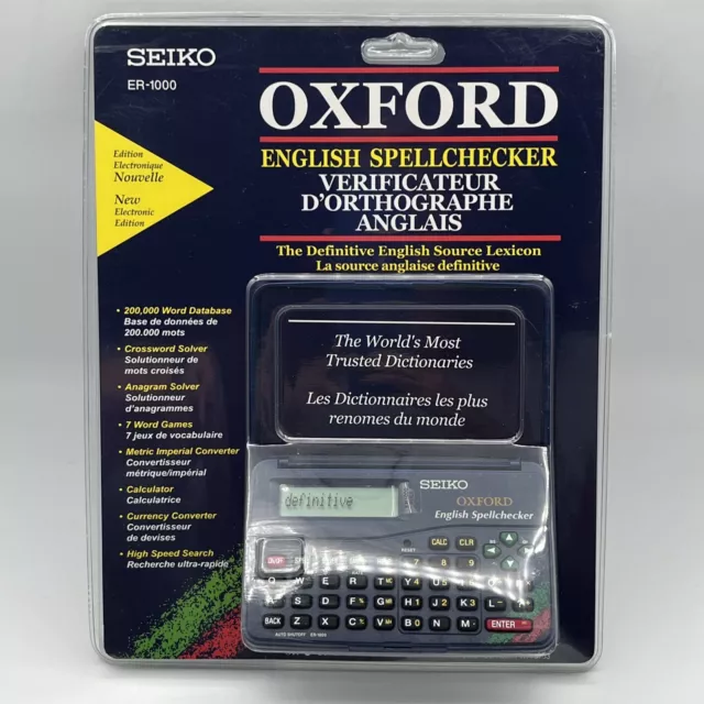 Seiko Oxford English Spellchecker ER-1000 New Sealed