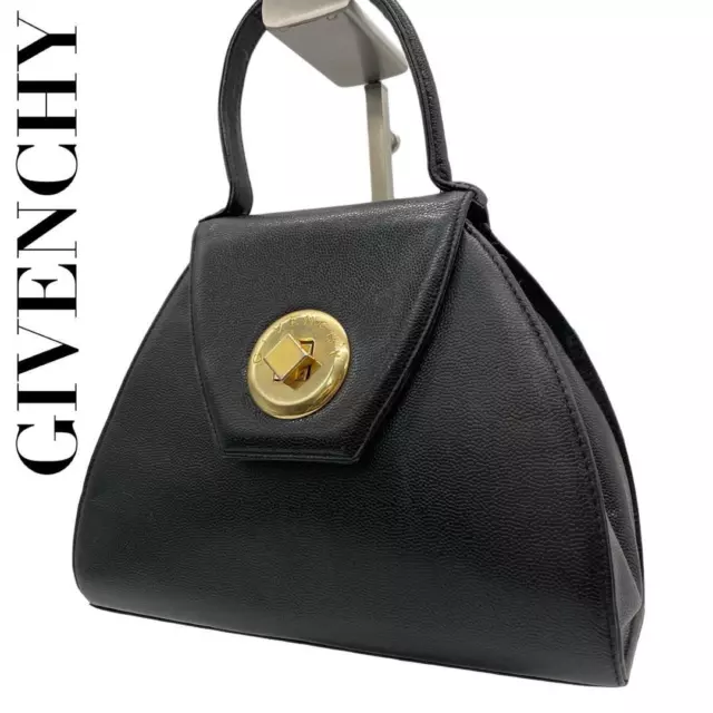 GIVENCHY BLACK FORMAL Bag Freestanding Compact Turnlock Leather From ...