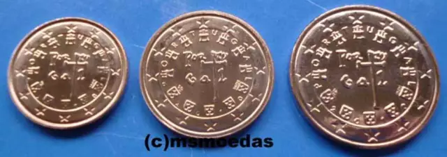Portugal 1+2+5 Euro Cent Münzen Euromünzen coins Stempelglanz BU Auswahl Jahre