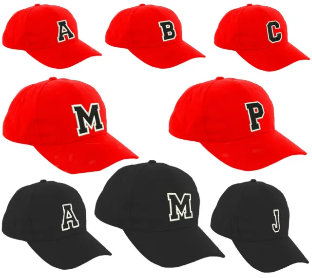 Children School RED Baseball Cap Boy Girl Snapback Kids Hat Letters A-Z Black LA