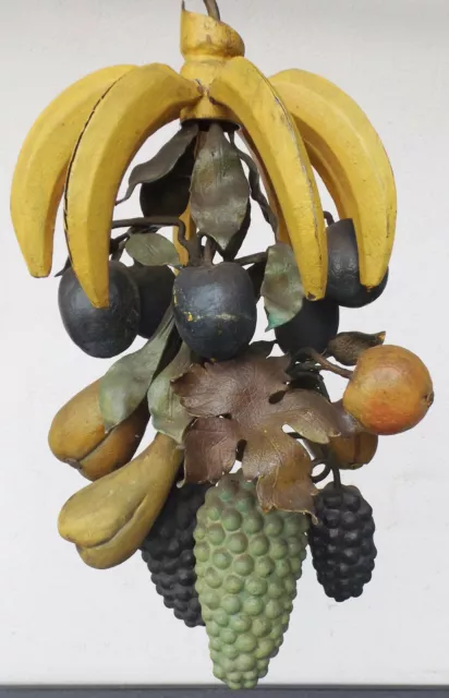 schöner sehr alter großer Obst Dolden/Traube/Bananen Blech um 1900 -Sammlerstück