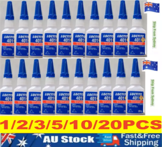 20PC Loctite 401 Instant Adhesive 20ml Industrial Strength Super Glue Rubber PVC