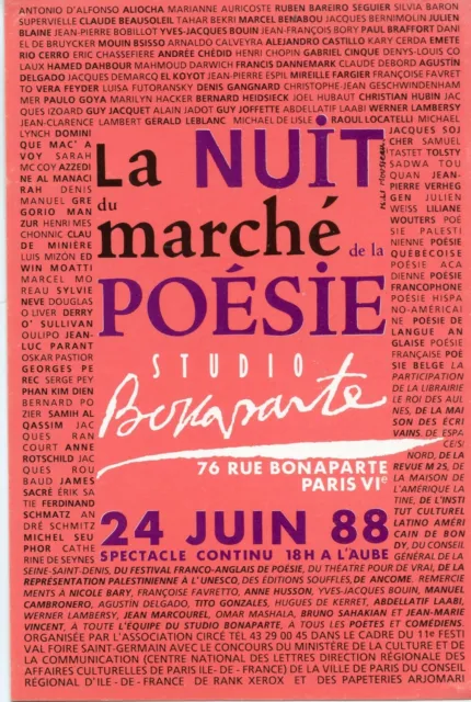 Cpsm / Carte Postale Illustrateur Michel Mousseau La Nuit Du Marche De La Poesie