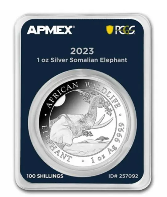 2023 Somalian African Elephant  1 oz .9999 silver BU in TEP