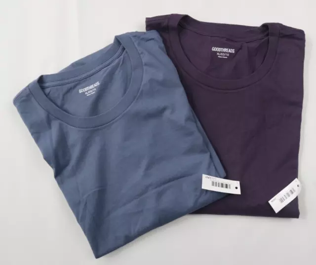 2pack Goodthreads Men's Slim-Fit Short-Sleeve 100% Cotton Crewneck T-Shirt Sz XL