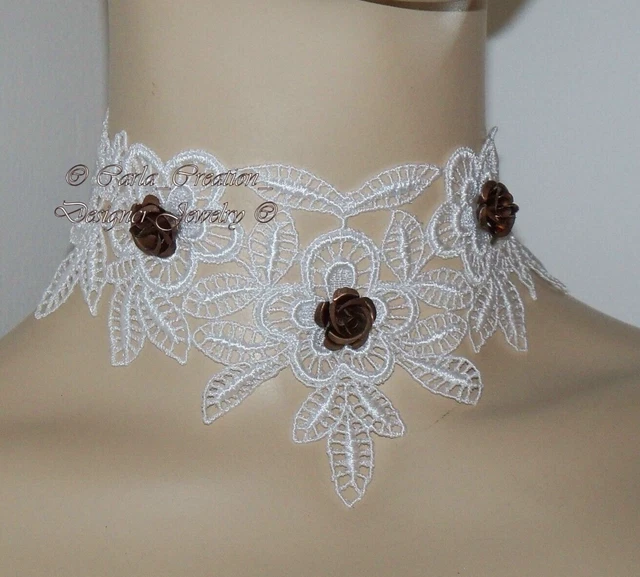 Collier Féerique Lune Et Rose Bleue - Bijou Fantaisie Lolita - Carla_Creation - Neuf Avec étiquettes