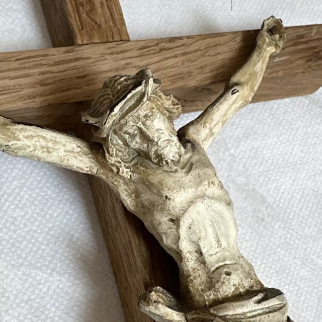 ausdrucksstarkes Kreuz Kruzifix Holz handgeschnitzt? Jesus Wandkreuz ca30*ca16cm