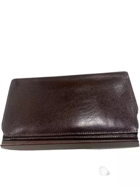 Nib Royce Brown Leather Credit Card/Checkbook Holder