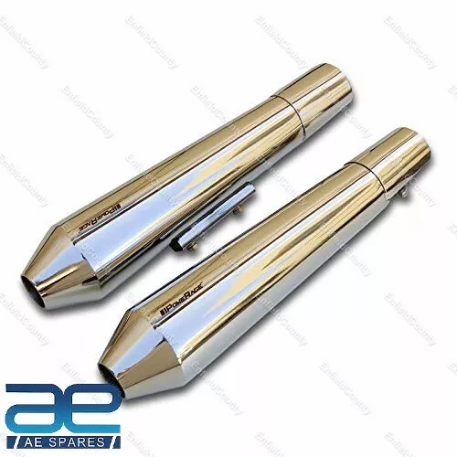 PoweRage Exhaust Silencer Short For Royal Enfield Twin Interceptor GT 650cc GEc