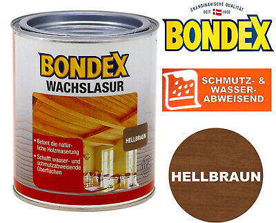 BONDEX ® 750 ml barniz de cera MARRóN CLARO 2 en 1 color + cera 0,75 L marrón claro