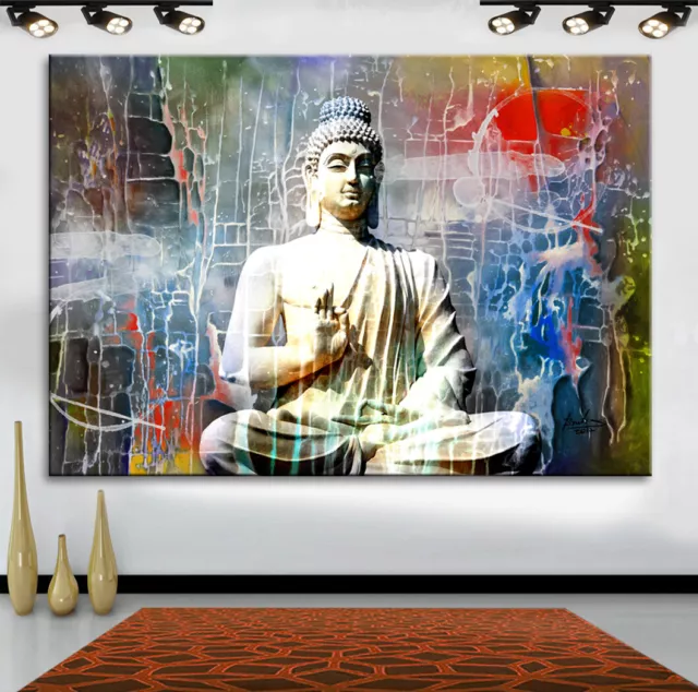 Buddha  Abstraktes Bilder Leinwand Wandbilder Kunst  Deko Modern XXL 3357A