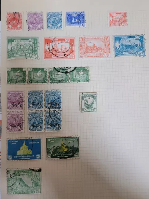 Burma Stamp Selection Mainly Post Independance On Sheets