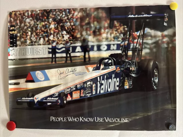 Rare Vintage Drag Racing Joe Amato Valvoline Advertisement Poster