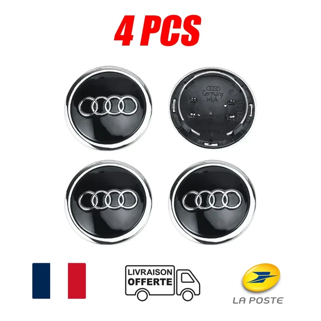 Cache Moyeu Centre De Roue Audi 135mm Noir - Référence 4F0601165N, Compatible A1 à A8, TT