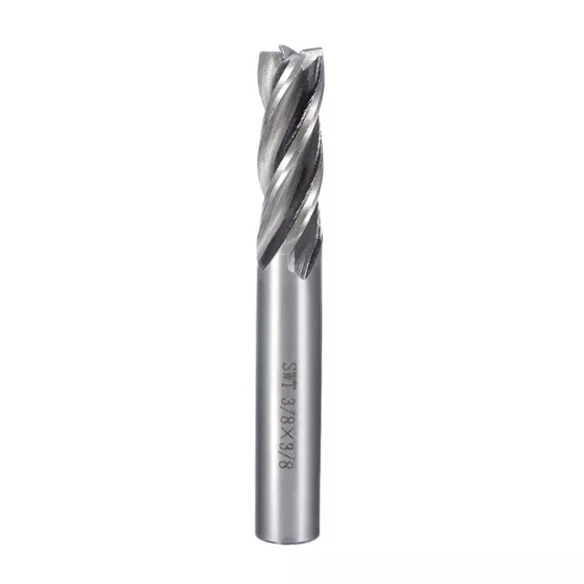 3/8" Cutting HSSAL Spiral Drill Bit Straight End Mill Cutter 4 Flute 3/8" Shank