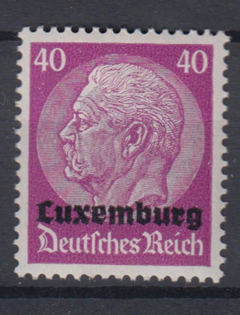 Luxemburg 12 Hindenburg mit waagerechtem Aufdruck 40 Pf postfrisch