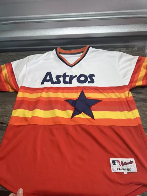 Majestic Houston Astros MLB Craig Biggio Vintage Tequila Sunrise Jersey