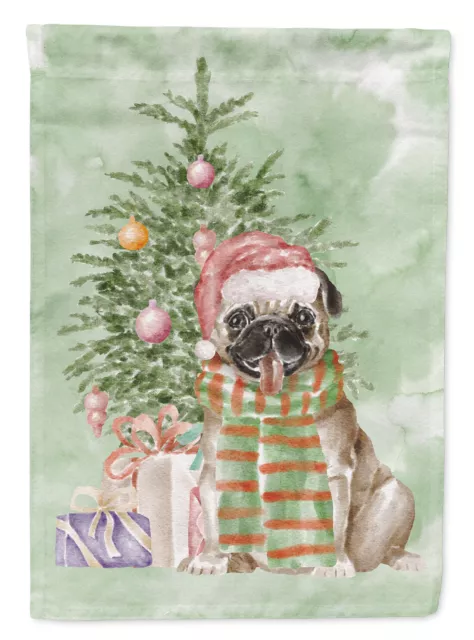 Pug Fawn Christmas Presents and Tree Flag Garden Size CK8233GF